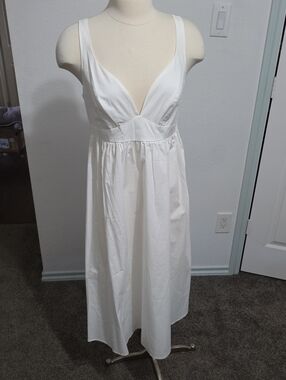 NWT Banana Republic White Sleeveless Empire Waist Dress Sz 4